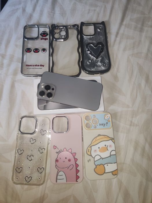Iphone 16 pro max with box and extra covers