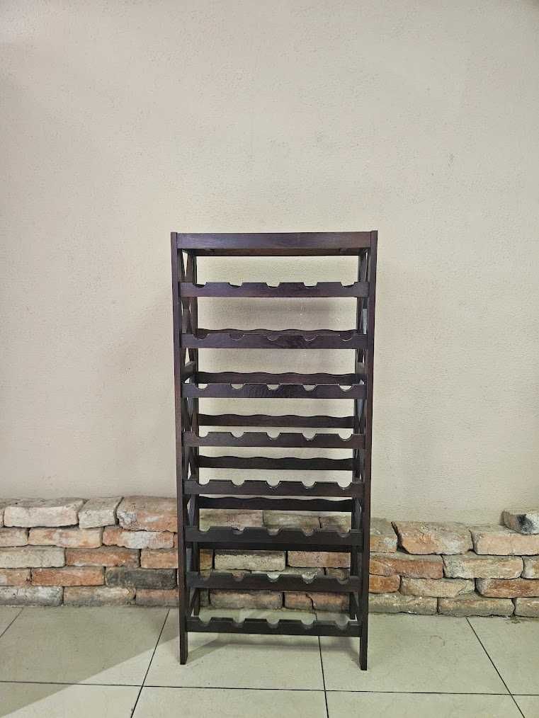 Regał na wino drewniany 125 cm – do domu, restauracji, baru