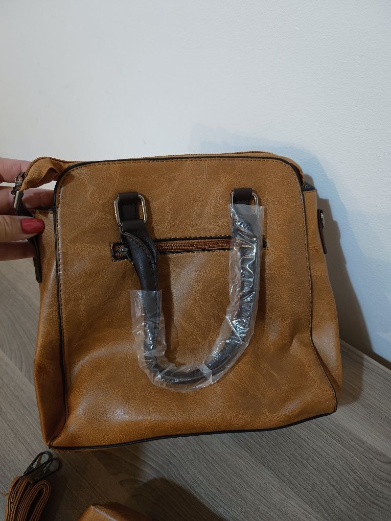 Elegancka Torebka Damska, Zestaw 4w1, Kosmetyczka, Kopertówka, Portfel