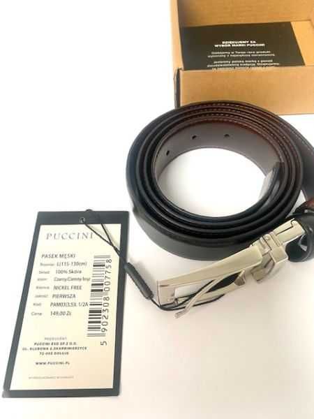 NOWY pasek skórzany z etykietą