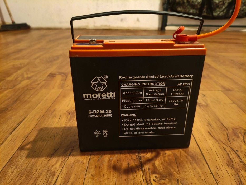 Akumulator żelowy Moretti GEL 12v 20ah + ładowarka