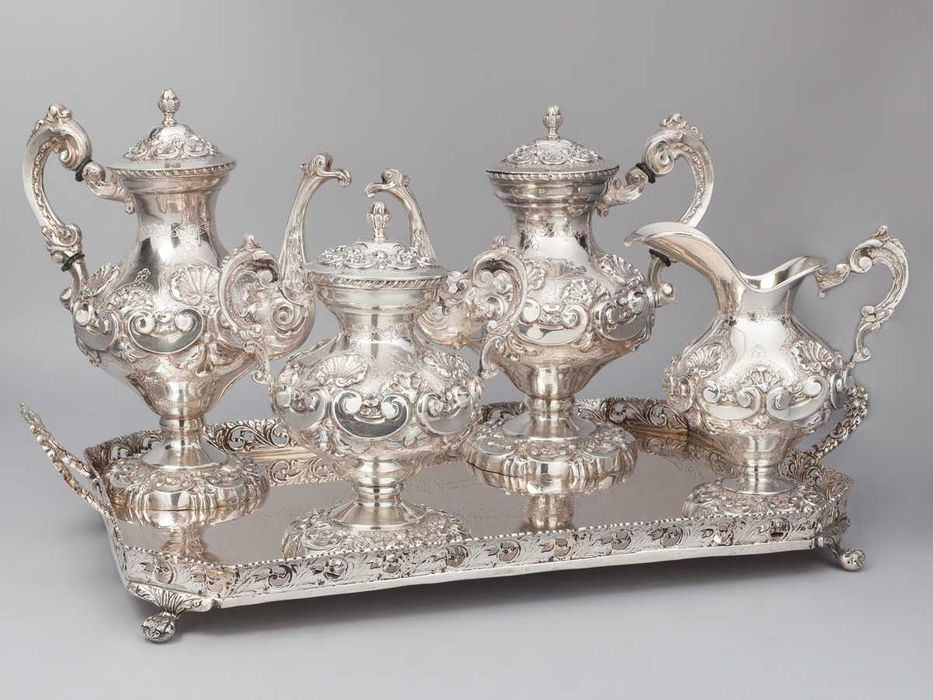 Belíssimo Serviço de Chá e Café em Prata Portuguesa