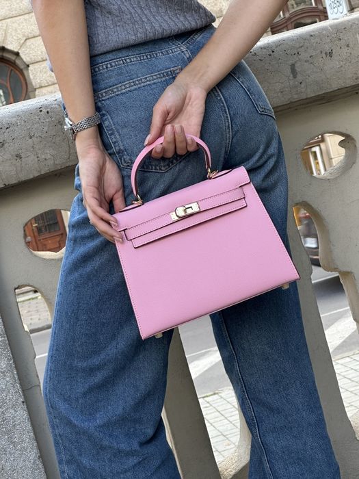 Сумка жіноча Hermes Epsom Kelly 25 Pink /Gold