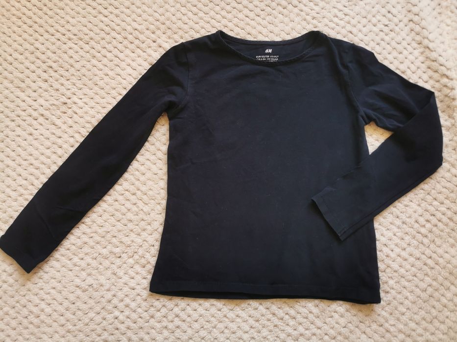 Gładka granatowa bluzka H&M 122/128