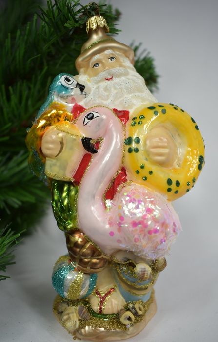 SILVERADO Mikołaj morski/plażowy szklana bombka