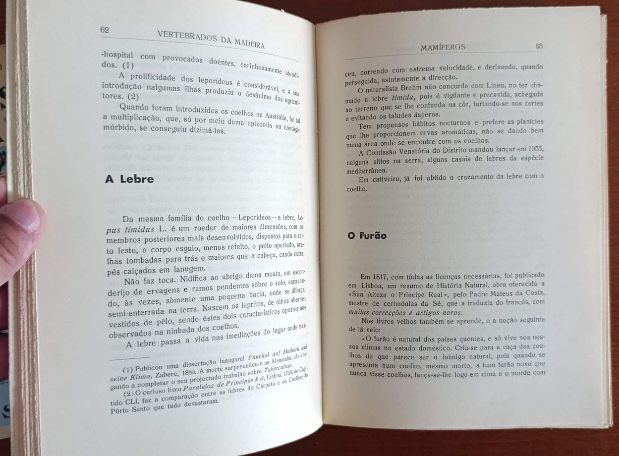Vertebrados da Madeira - Tenente-Coronel Sarmento