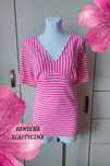 NOWA różowo-biała bawełniana bluzka dopasowana 46 (3XL) Bodyflirt