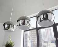 Zestaw lamp do salonu piekne lustrzane -  kula mirror ball srebrna