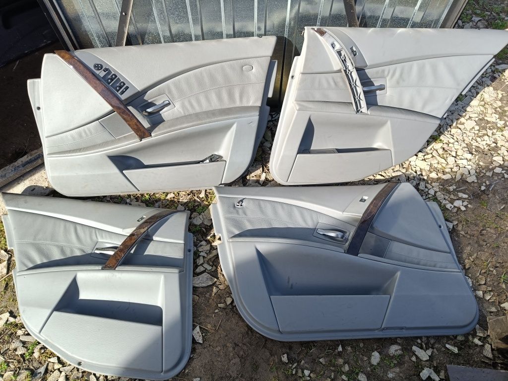 Fotele wnętrze BMW E60 seria 5 szara skóra Komplet