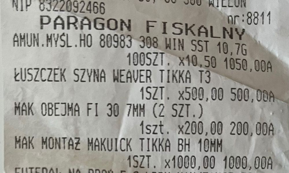 Łuszczek szyna Weaver TIKKA T3 Makucki Recknagel