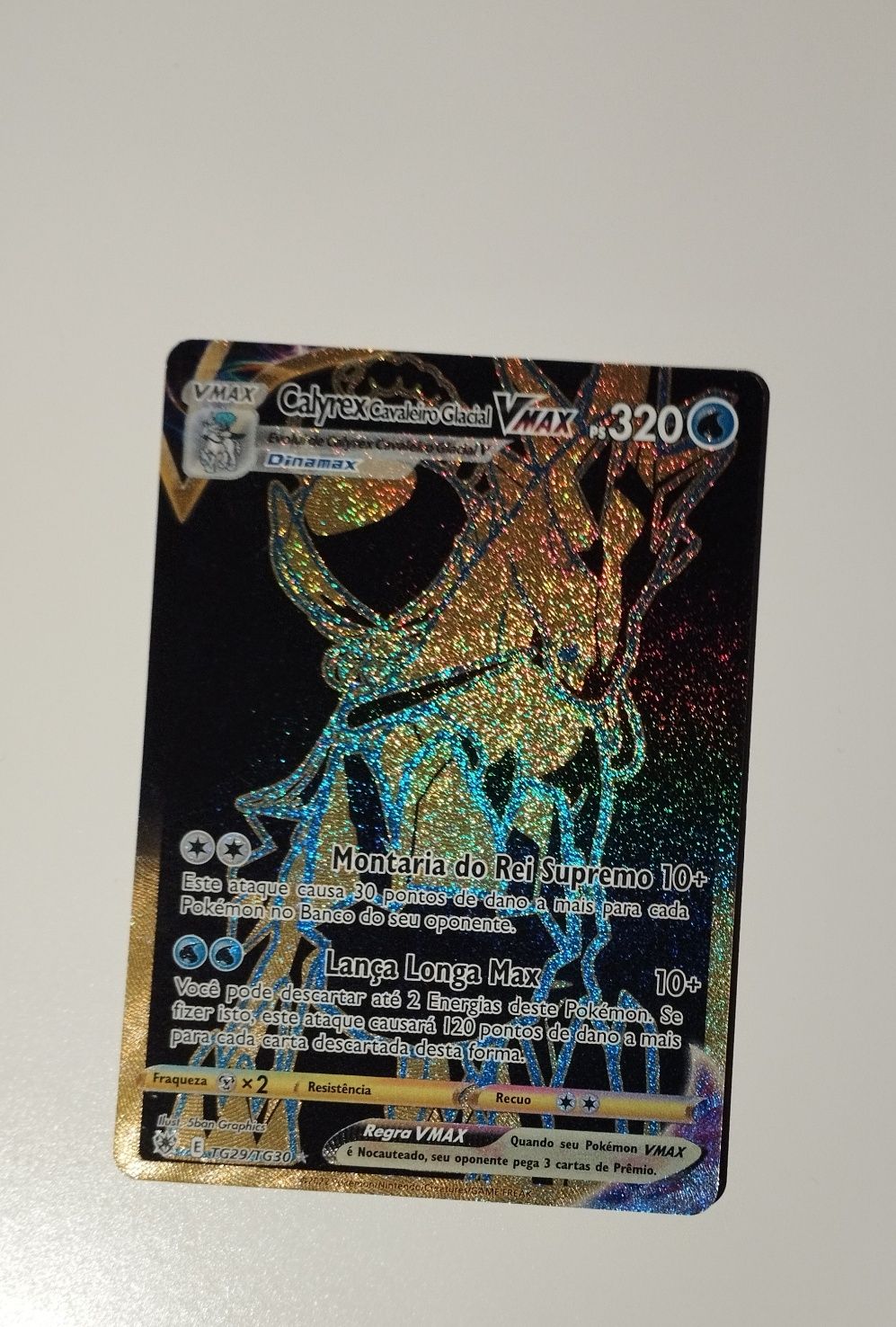 Carta de Pokémon, calyrex cavaleiro glacial Vmax [TG29/TG30]