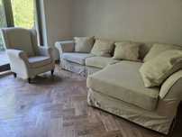 Jasno beżowa Sofa + fotel
