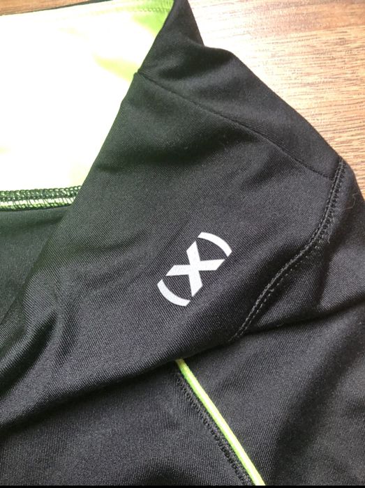 Spodnie legginsy treningowe damskie 2XIST czarne neonowy zielony xs