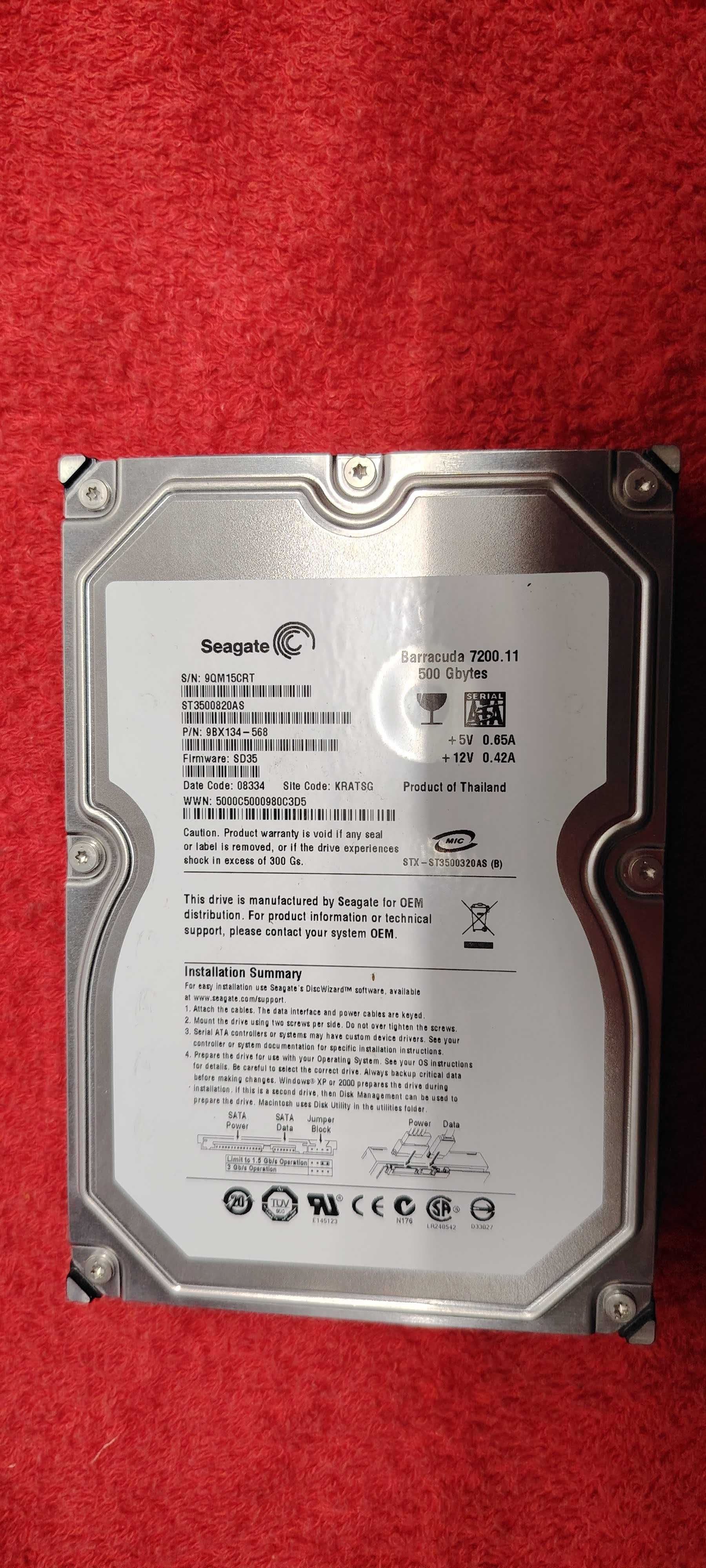 Disco Sata 500 Gbytes Seagate
