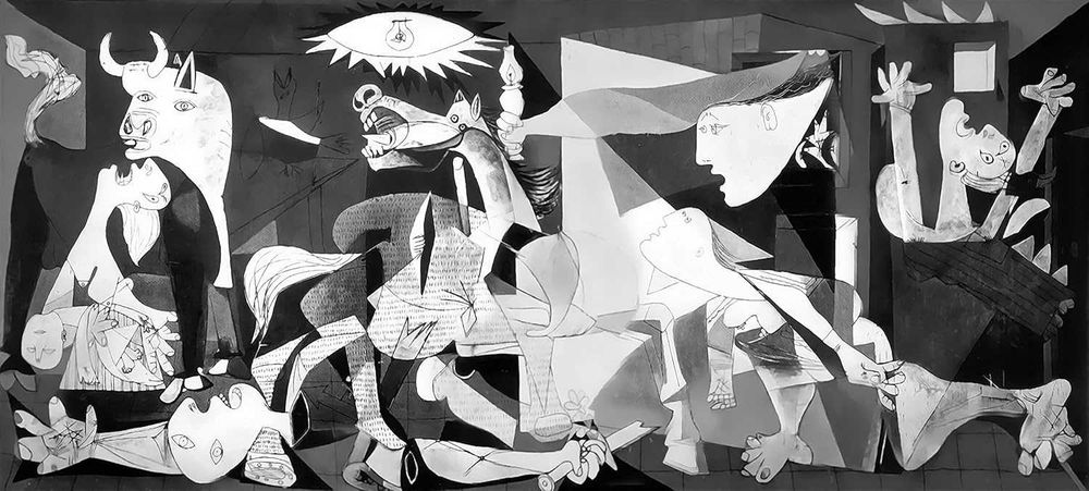 Obraz Canvas Guernica Picasso 67x150 cm z drewnianą ramą