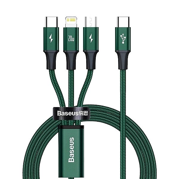 Kabel Baseus Rapid Series 3w1 USB-C - USB-C / Lightning / micro USB 20