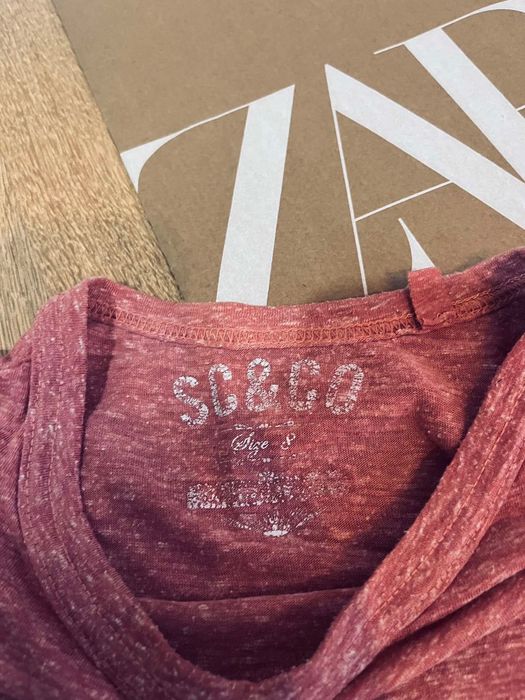 Sc&co koszulka s 36 czerwona t-shirt letni