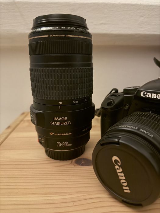 Canon 450D + EXTRAS (lente extra + tripé + bateria extra + bolsa)