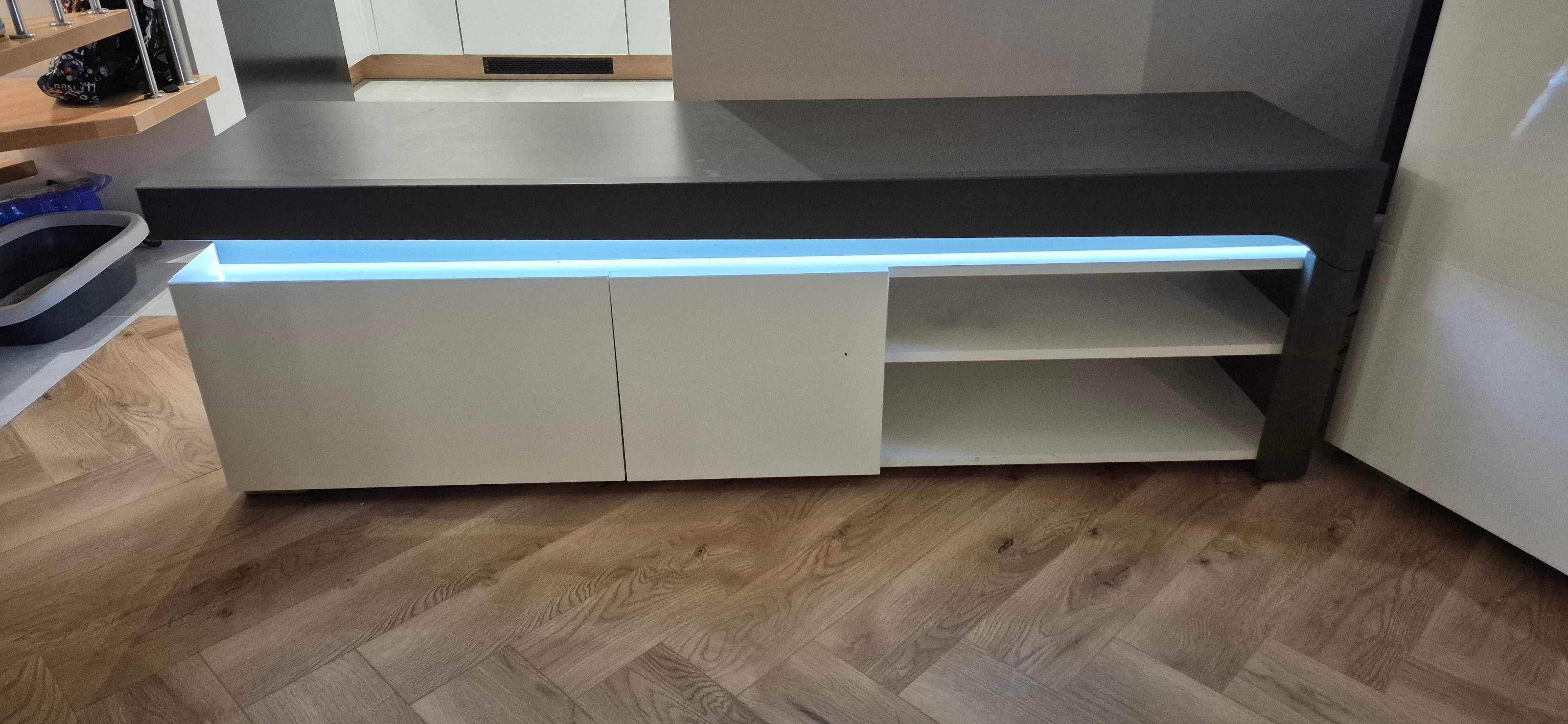 Zestaw nowoczesnych mebli do salonu z podświetleniem LED