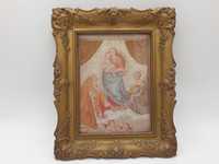 Obraz na tkaninie Madonna Sykstyńska aniołki Rafael Santi w ramie