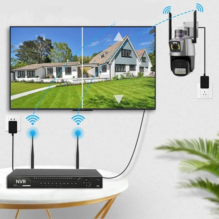 Уличная WIFI камера видеонаблюдения с сиреной, LED и ИК подсветкой, Du