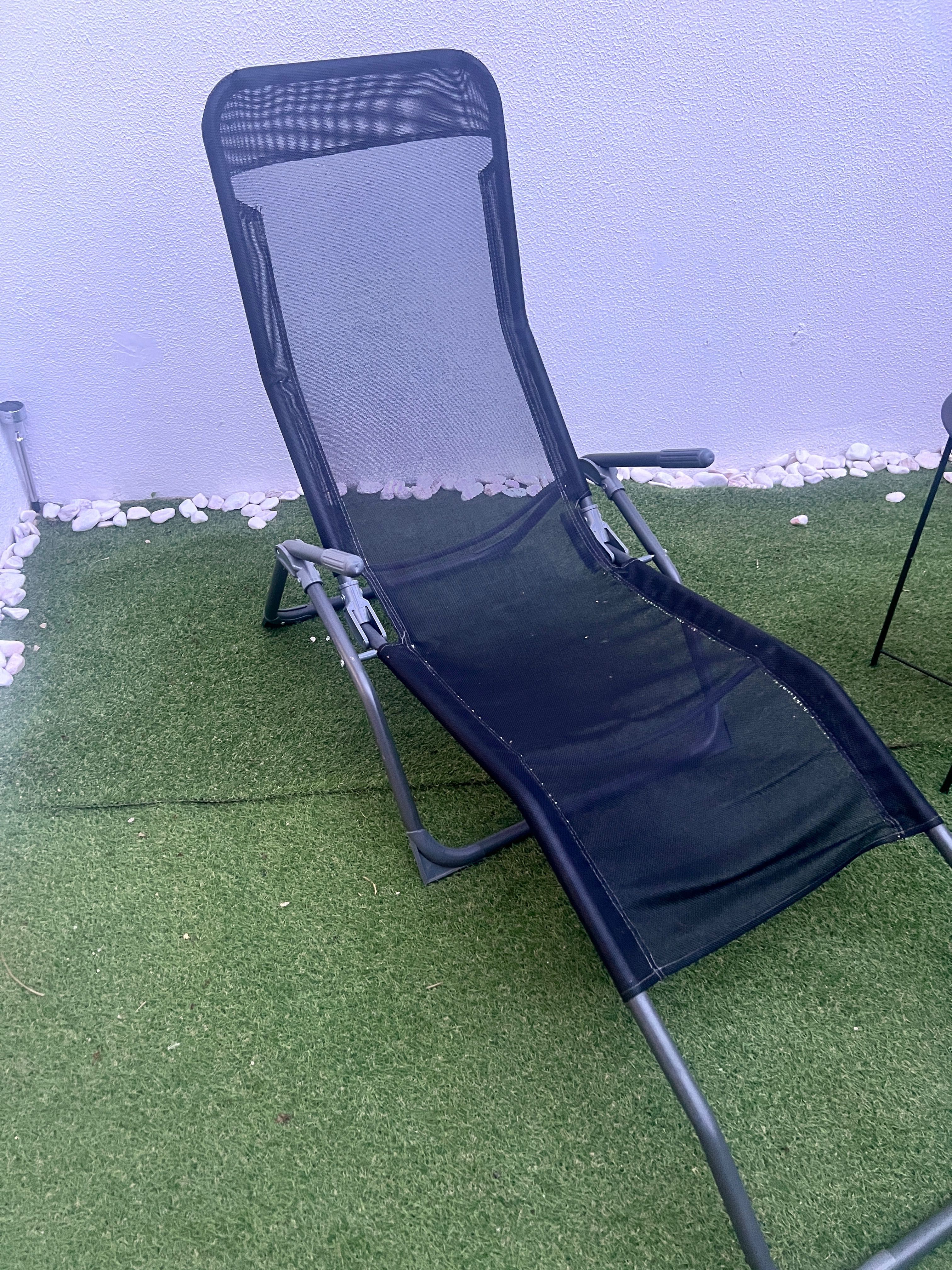 2 Espreguiçadeiras Gardenstar Metal e Textilene Cinzento