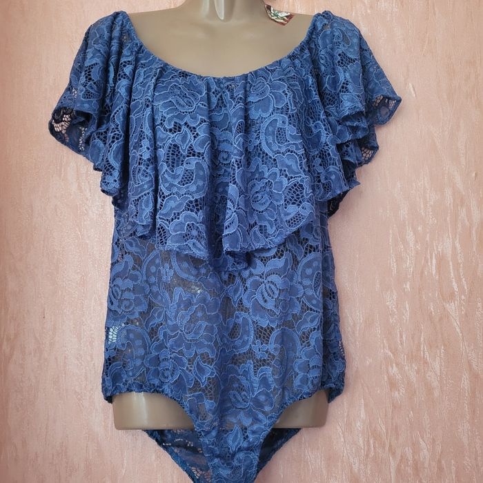 Комбидресс Боди с воланом кружевной XL