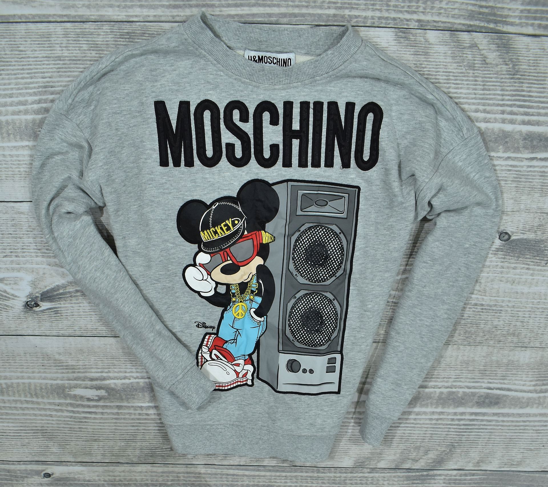 MOSCHINO HM Logowana Bluza Damska Disney Szara S