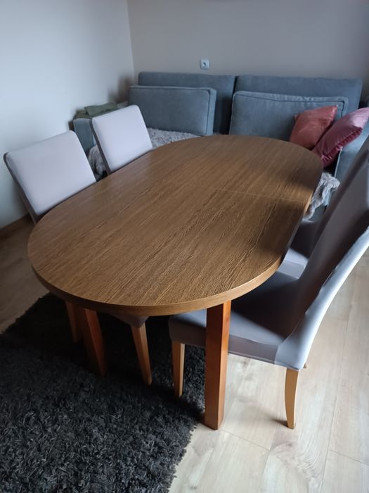 Rozkładany stół duży salonu jadalni okrągły