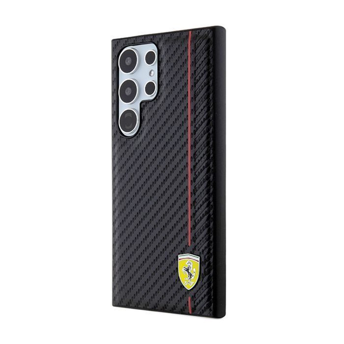 Ferrari Carbon Printed Line - Etui Samsung Galaxy S24 Ultra (Czarny)