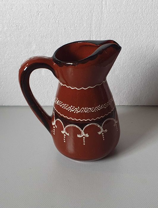 Jarro em barro vidrado - J. Calado, Moitalina - Artesanato dos anos 80