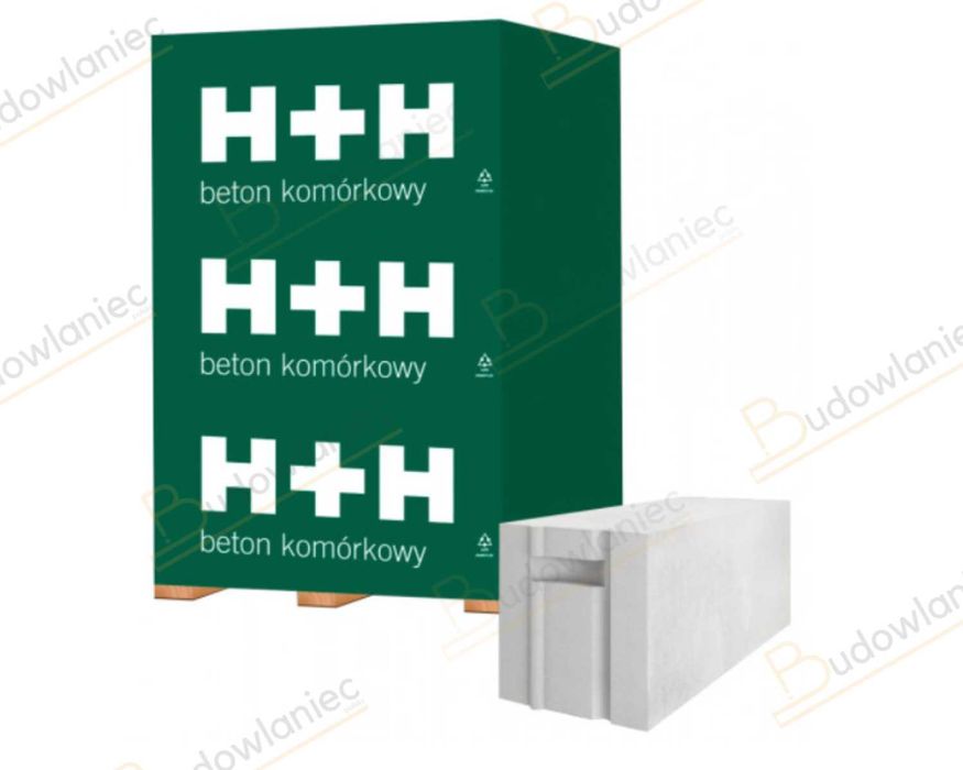 H+H PUSTAK Gazobeton beton komórkowy 24x59 kl 600 P+W transp+Andrychów