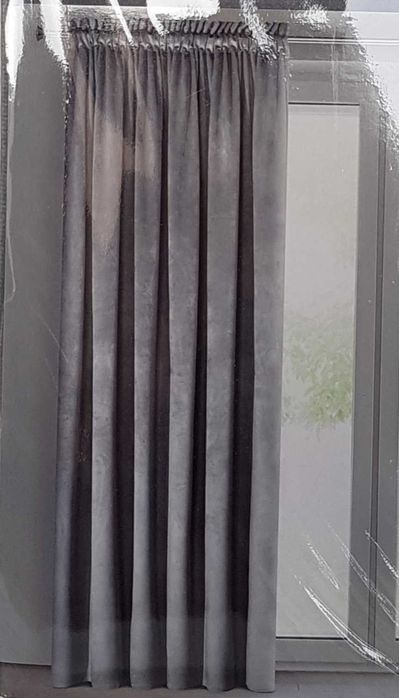 Zasłona velwetowa na taśmie Eurofirany 140X270 cm szara