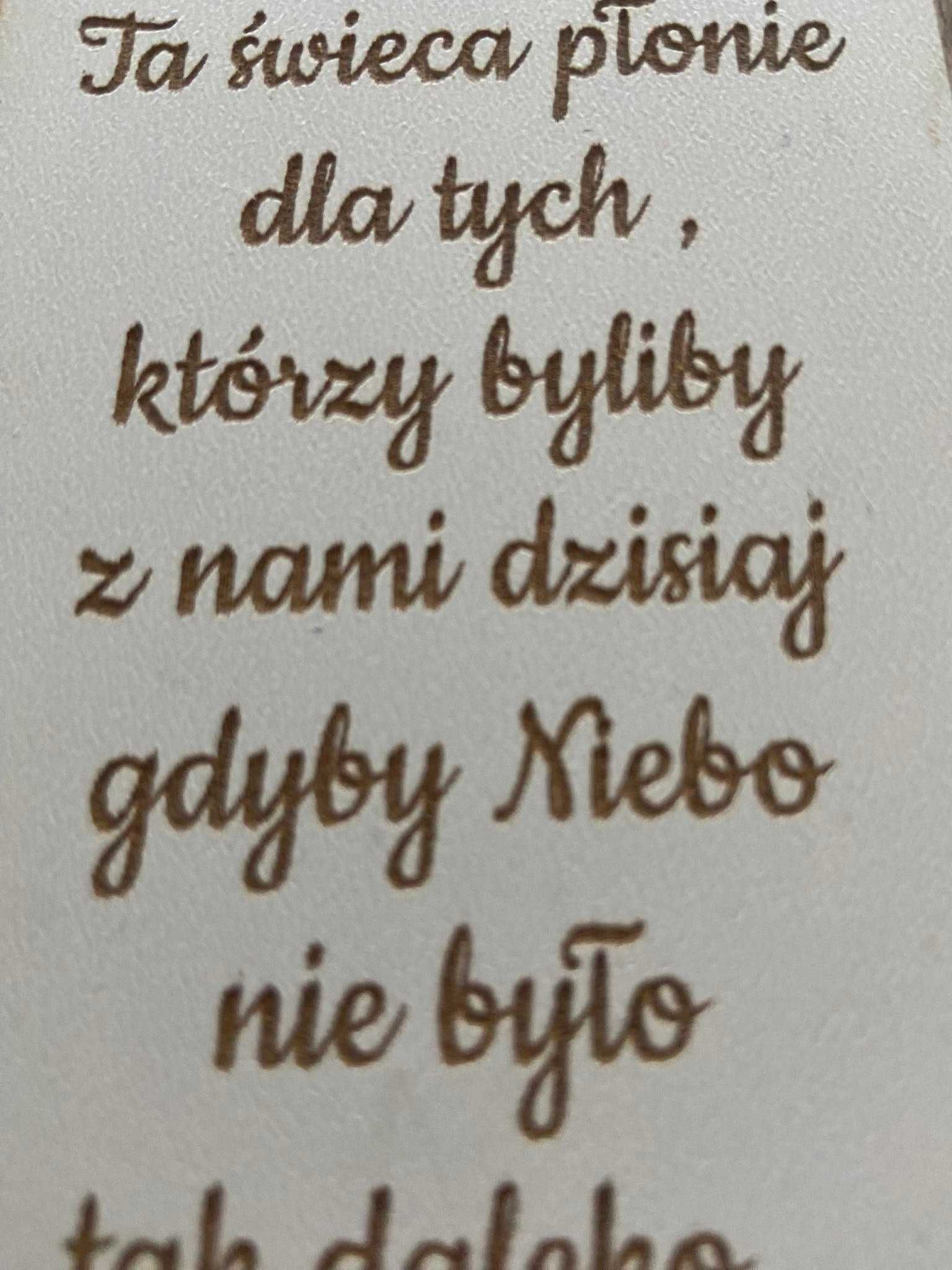 Tabliczka Ta świeca płonie ślub biała grawer 37x50cm duża wesele