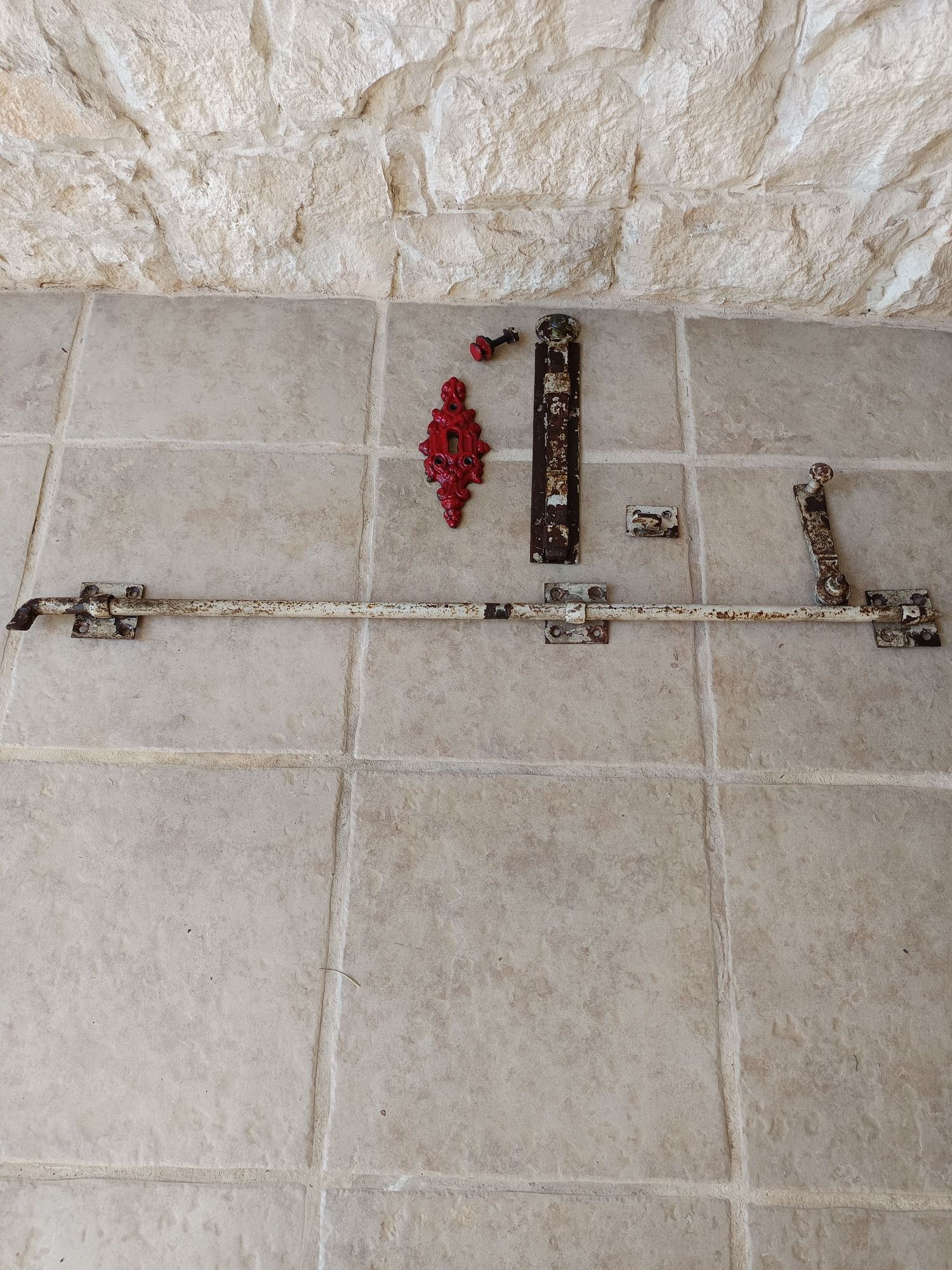 Conjunto de ferragens vintage/porta madeira