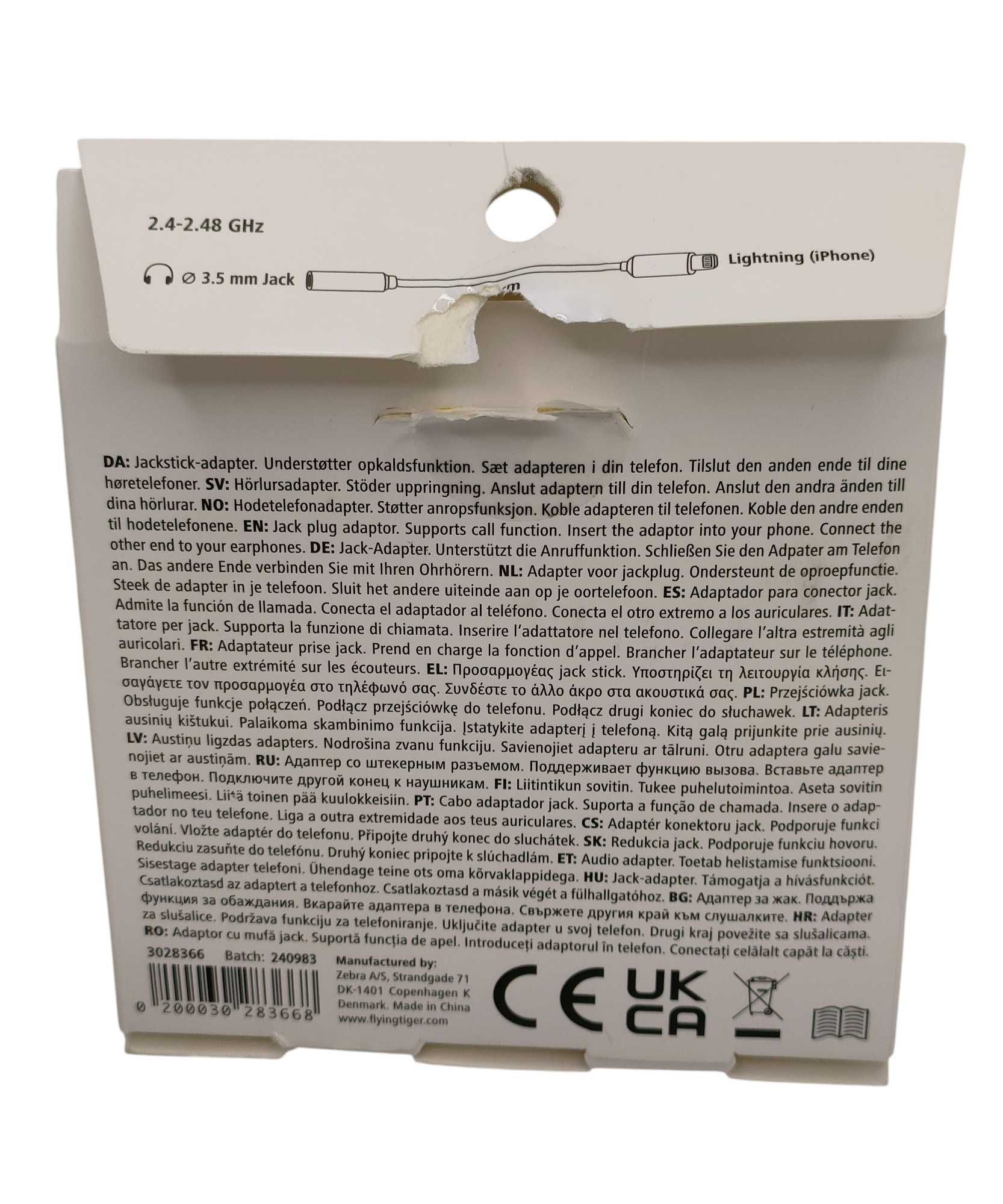 Adapter przejściówka słuchawek lightning na JACK do Iphone 11 12 8 X