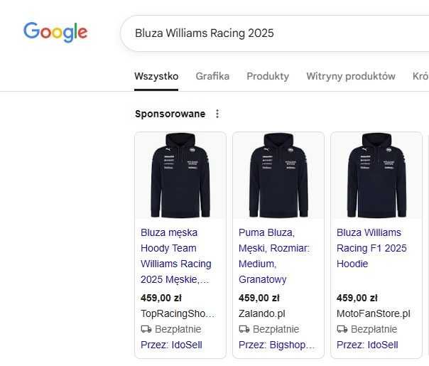 PUMA Williams Racing Formuła 1 2025 męska bluza z kapturem F1 Team - L