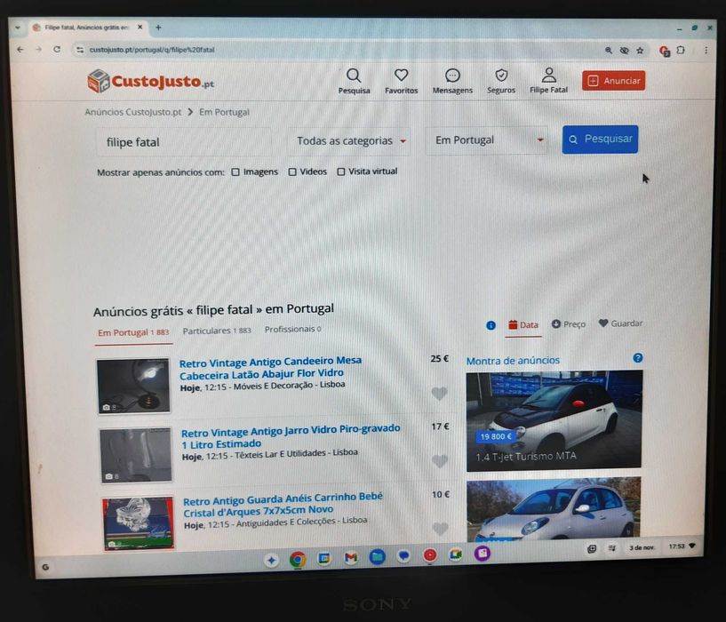 Monitor Sony sdm-hs94 19" TFT LCD 4:3 12ms 1280x1024 Funcional