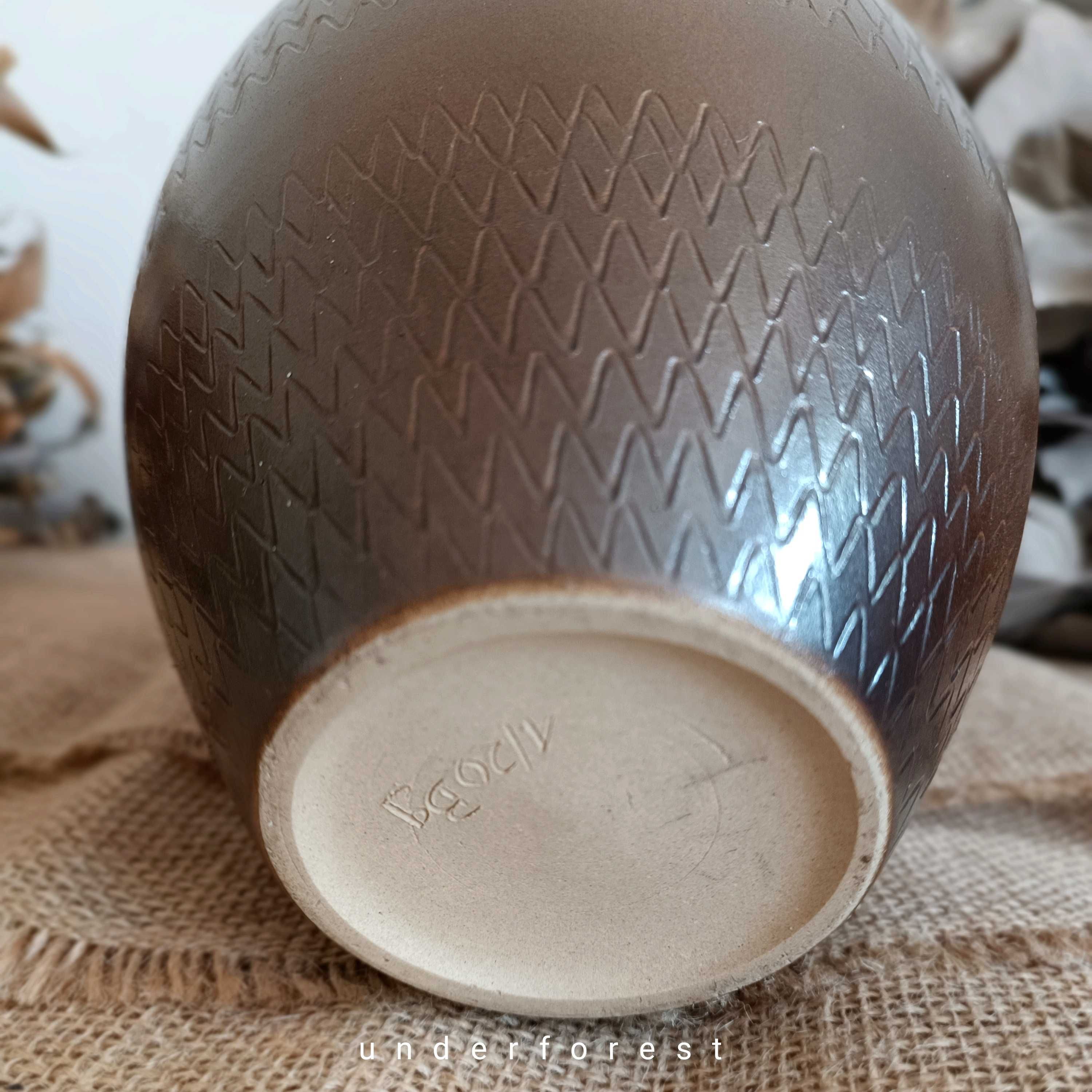 Wazon ceramiczny brąz wysokość 21 cm urna