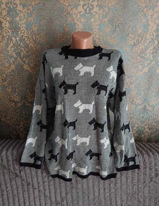 Красивый свитер с собаками на девочку подростка кофта джемпер