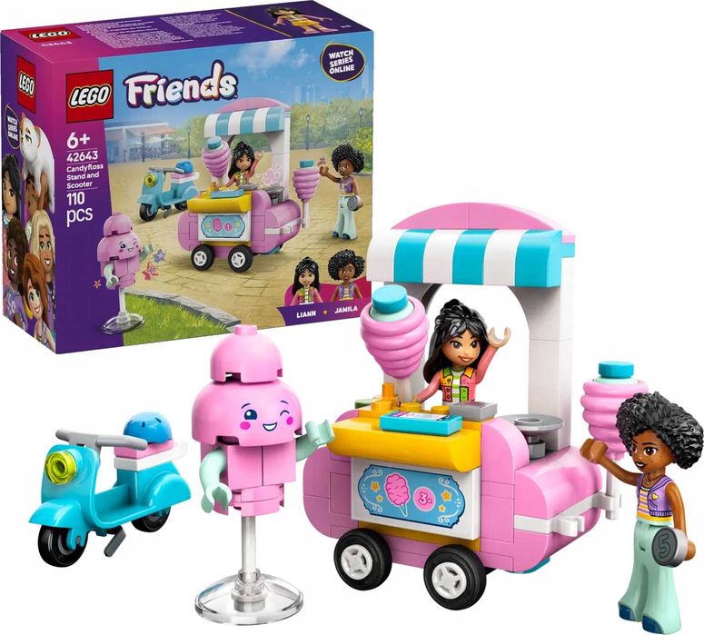 42643 - lego friends - stoisko z watą cukrową i skuter