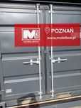kontener magazynowy, kontener warsztatowy z regałem i elektryką