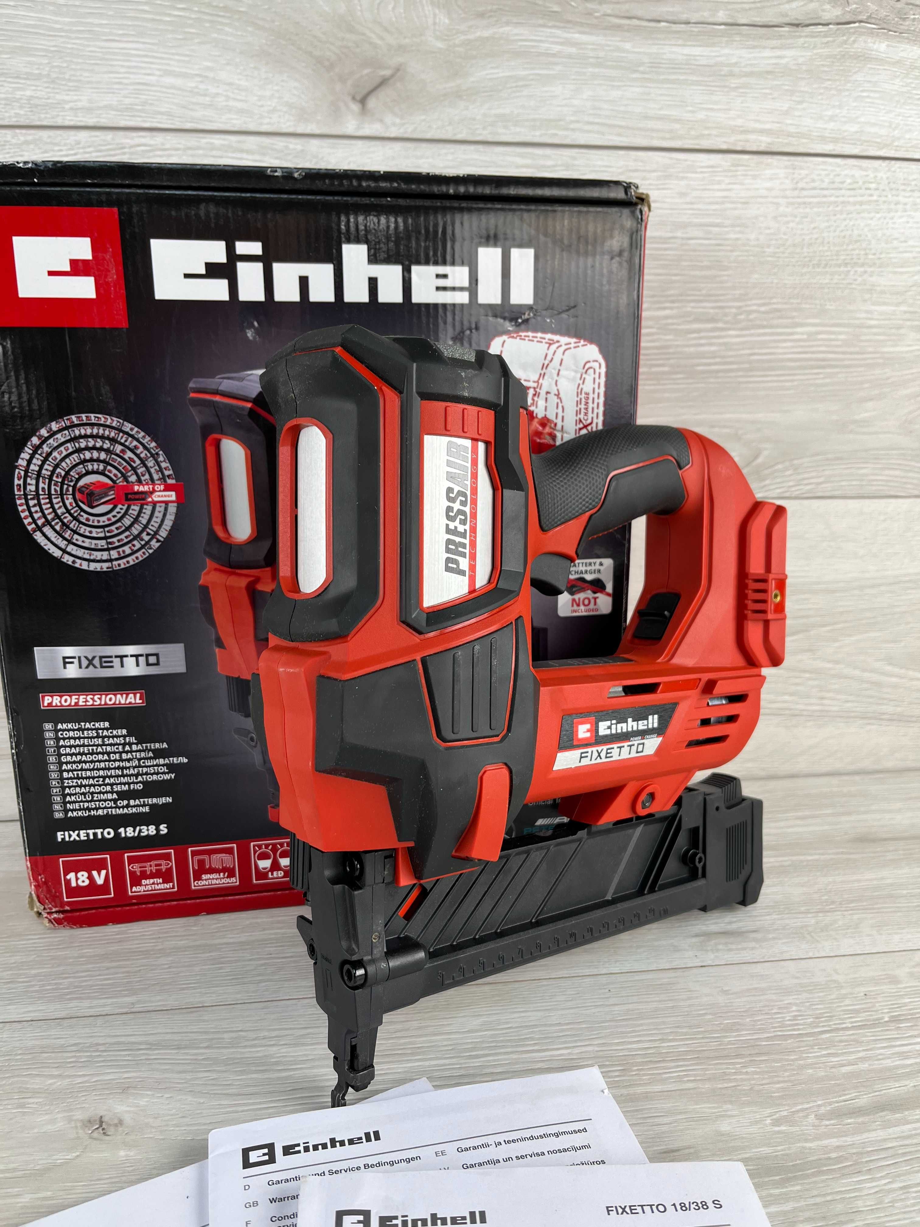 Степлер Einhell FIXETTO 18/36 N Red цвяхи бу без аку і зарядки