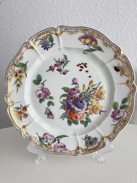 Unikat ręcznie malowany talerz Nymphenburg Rokoko