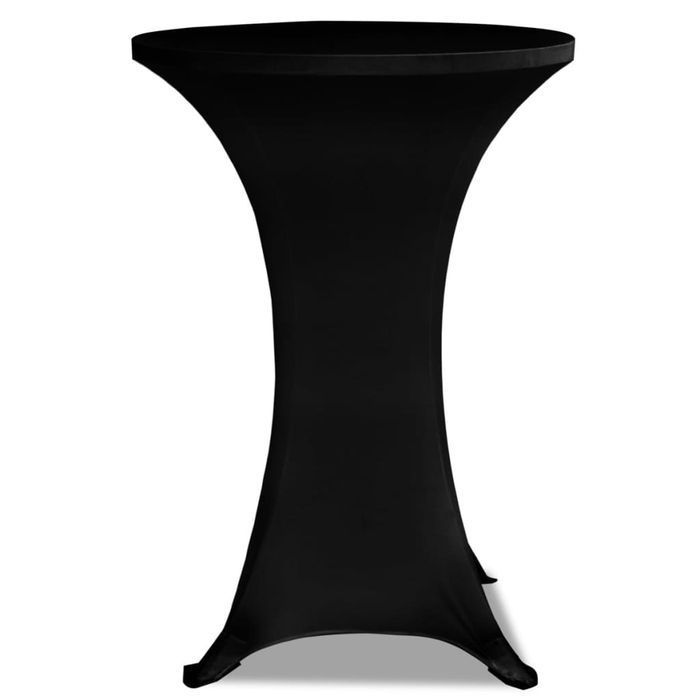 Vidaxl Obrus Na Stół Barowy, Ø 80 Cm, Czarny, Elastyczny, 2 Szt.