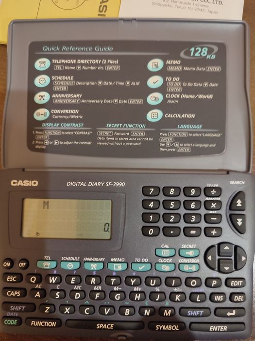 Электронная записная книга Casio SF-3990 GY-w Банк