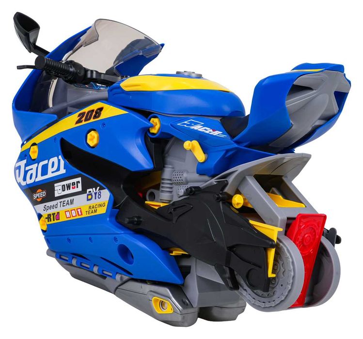 MEGA Parking Funkcja Dymu Motocykl Autka Resoraki Otwierane Boki D003