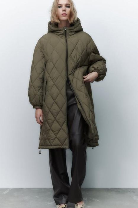 Стьобане пальто куртка пуховик Zara