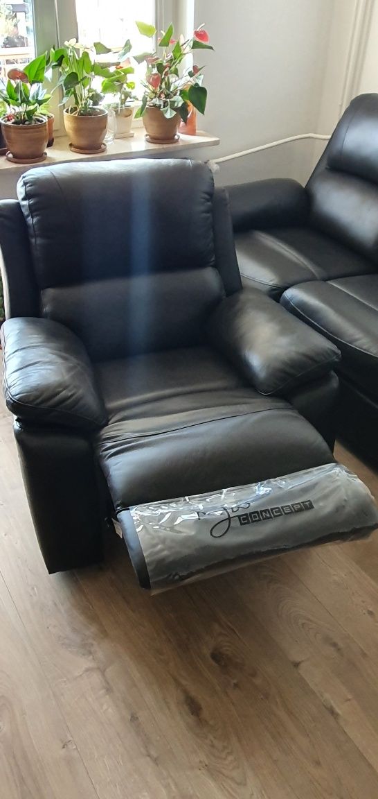 Sofa rozkładana komplet skórzany skóra