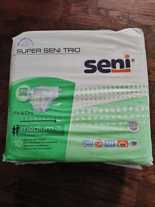 Super Seni Trio M 10 szt pieluchomajtki pieluchy dorosły